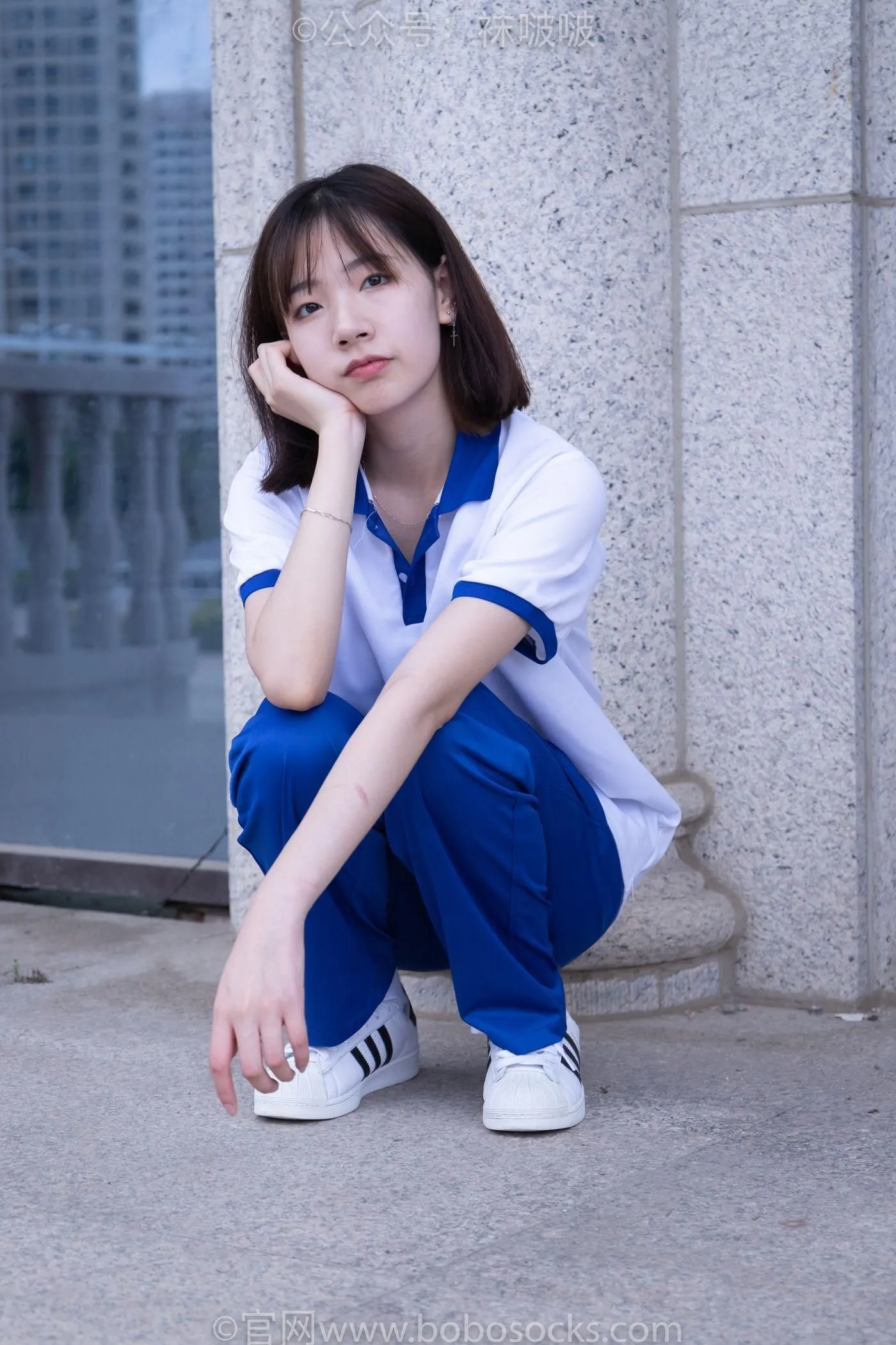 [BoBoSocks袜啵啵]NO.022 小甜豆-校服、贝壳头、白棉袜、肉丝 [140P]插图3